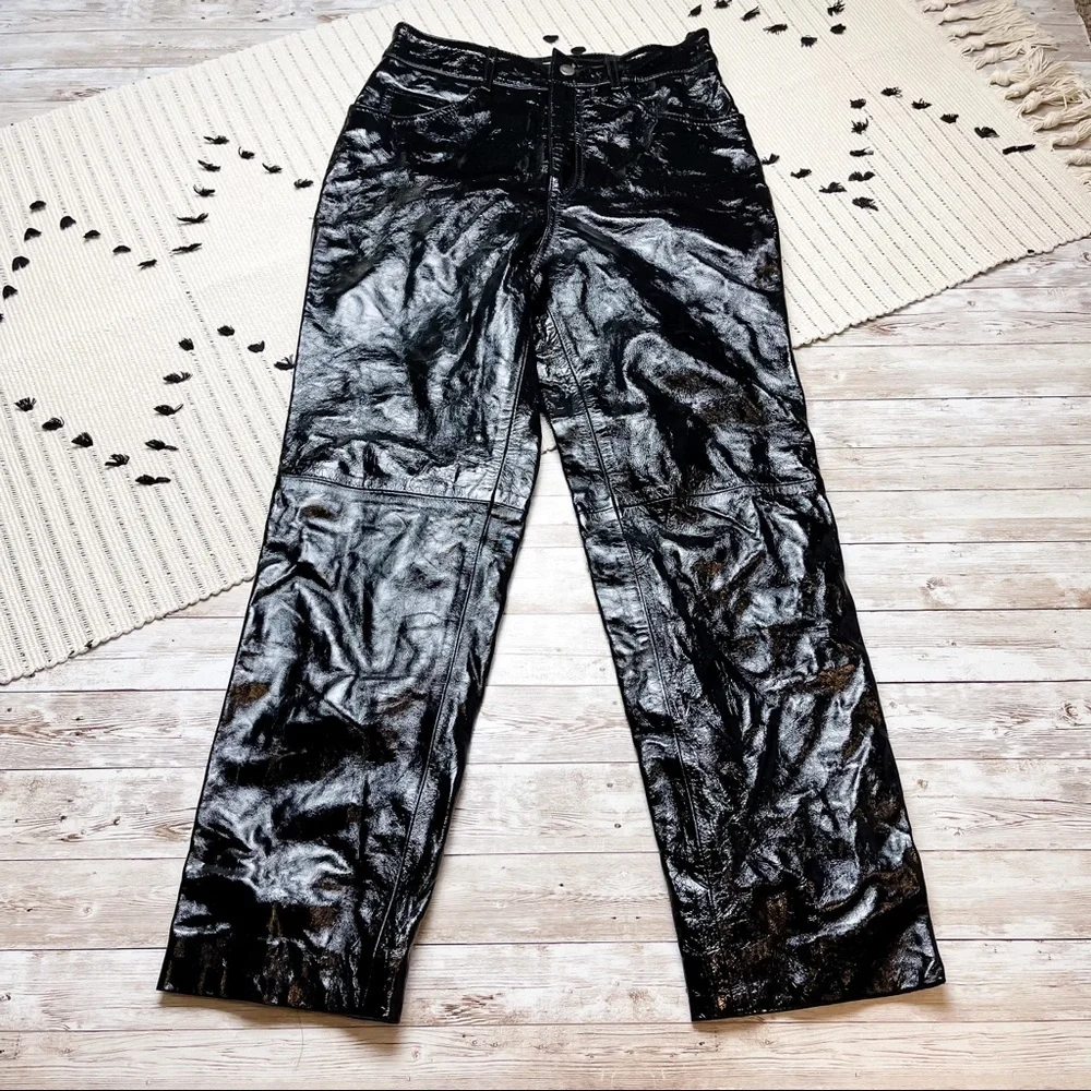 LPA 417 Pants Leather Black High Rise Size Small NWOT - Picture 3 of 10